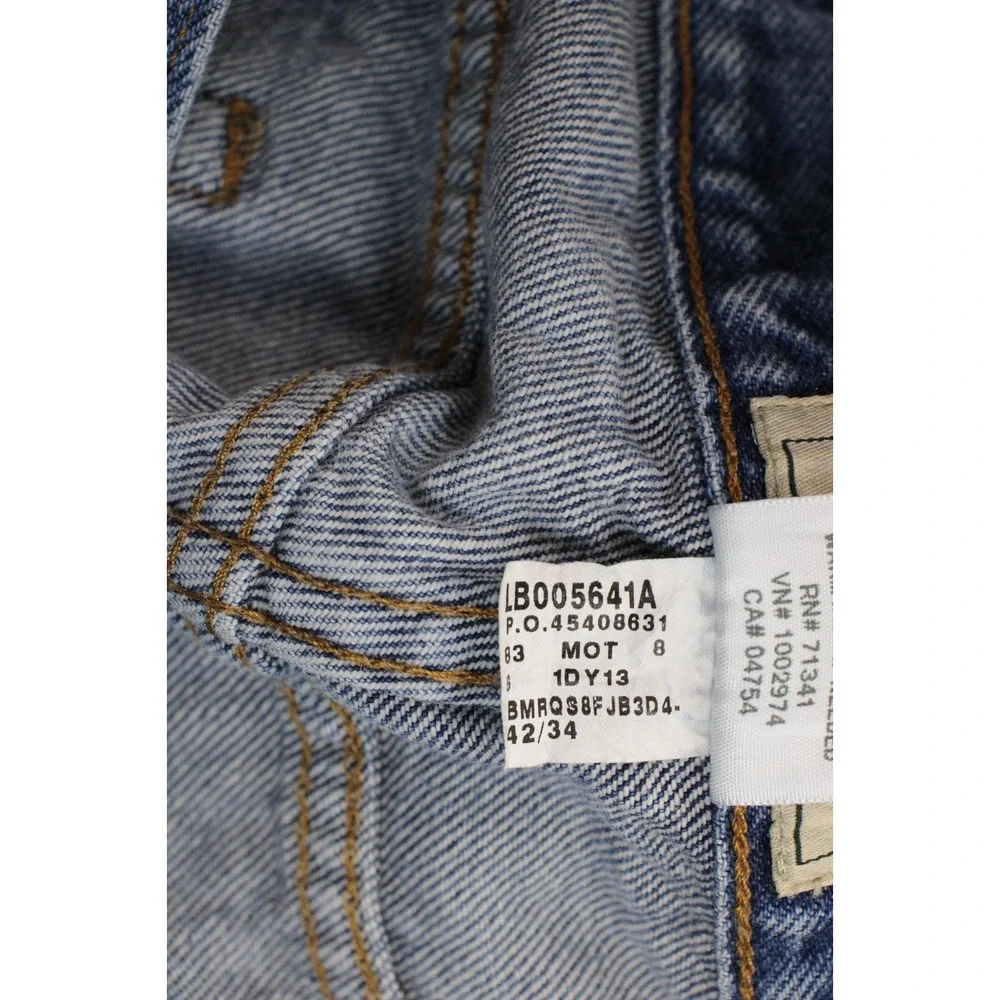 LL Bean Jeans Mens 42 X 34 Blue 100% Cotton Classic Fit Straight Leg